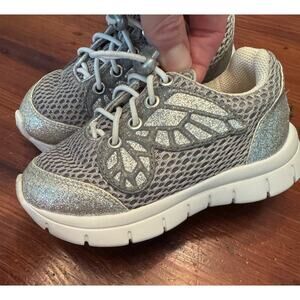 Sophia Webster Silver Glitter Chiara Sneakers - Size 7.5 Toddler
